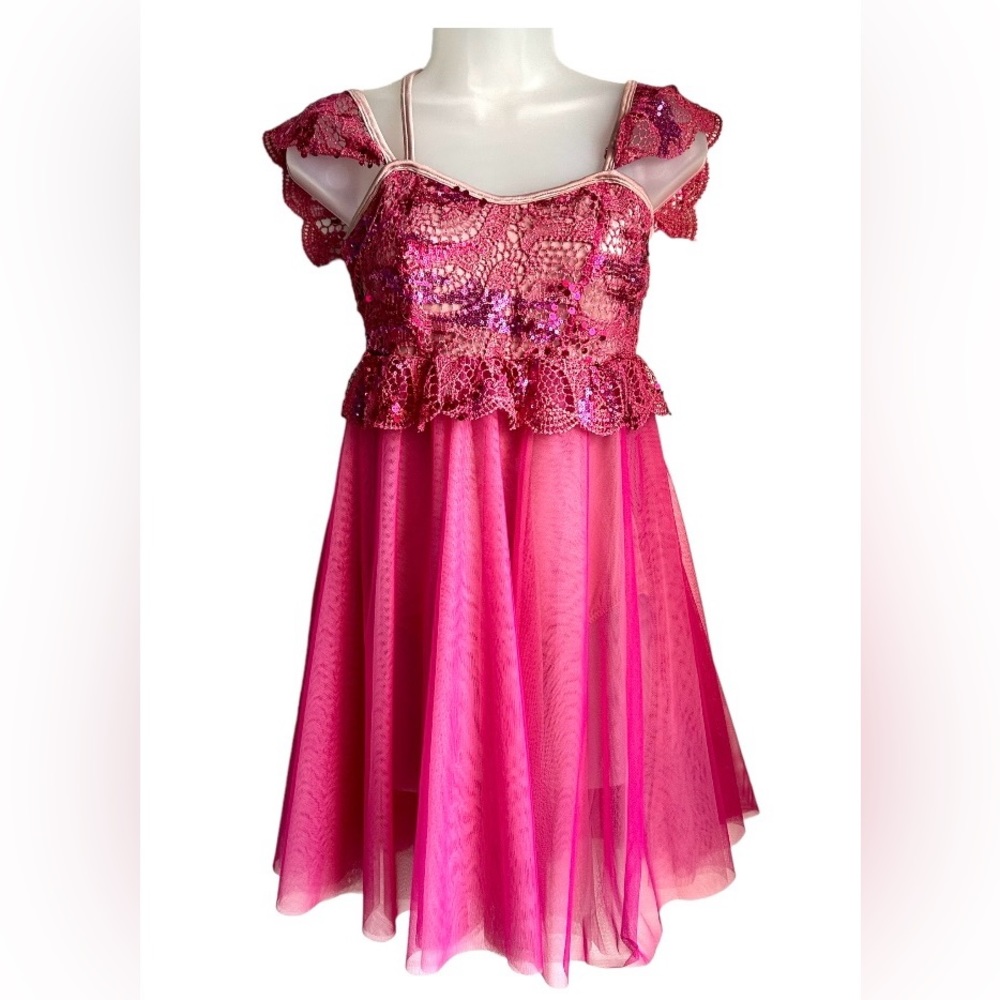 Curtain Call Pink Dress Lyrical Ballet Dance Costume Show Size Adult Medium